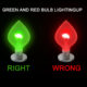 Light bulb turning on red /green video with alpha channel