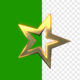 Golden star 3d 360 degree rotation green screen and alpha video - Green screen video freegraphics