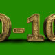 Ornametal decorative golden numbers 0 to 10 green screen video - Green screen video freegraphics