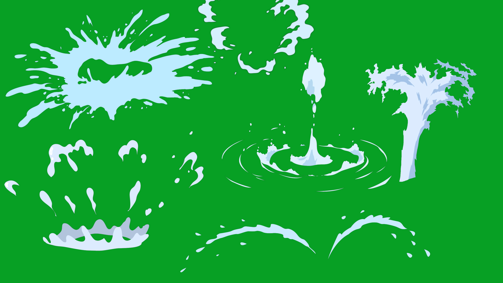 water effects 2D animation cartoon water splash videos – The Free GFX