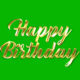 Happy birthday golden text green screen and alpha video - Green screen video freegraphics