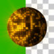 Golden mirror disco ball animation alpha green screen and loop able background - Green screen video freegraphics