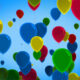 colourful balloons flying up looped animation background - Green screen video freegraphics