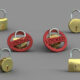 Brass lock locking 3d animation in transpartent background and green screen video - Green screen video freegraphics