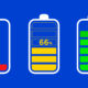 Battery charging 0 to 100 animation with alpha channel and blue screen video - Blue screen video free graphics