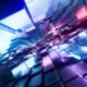 Futuristic Sci-Fi modern neon glow metal cube tunnel background loop - Abstract animation background